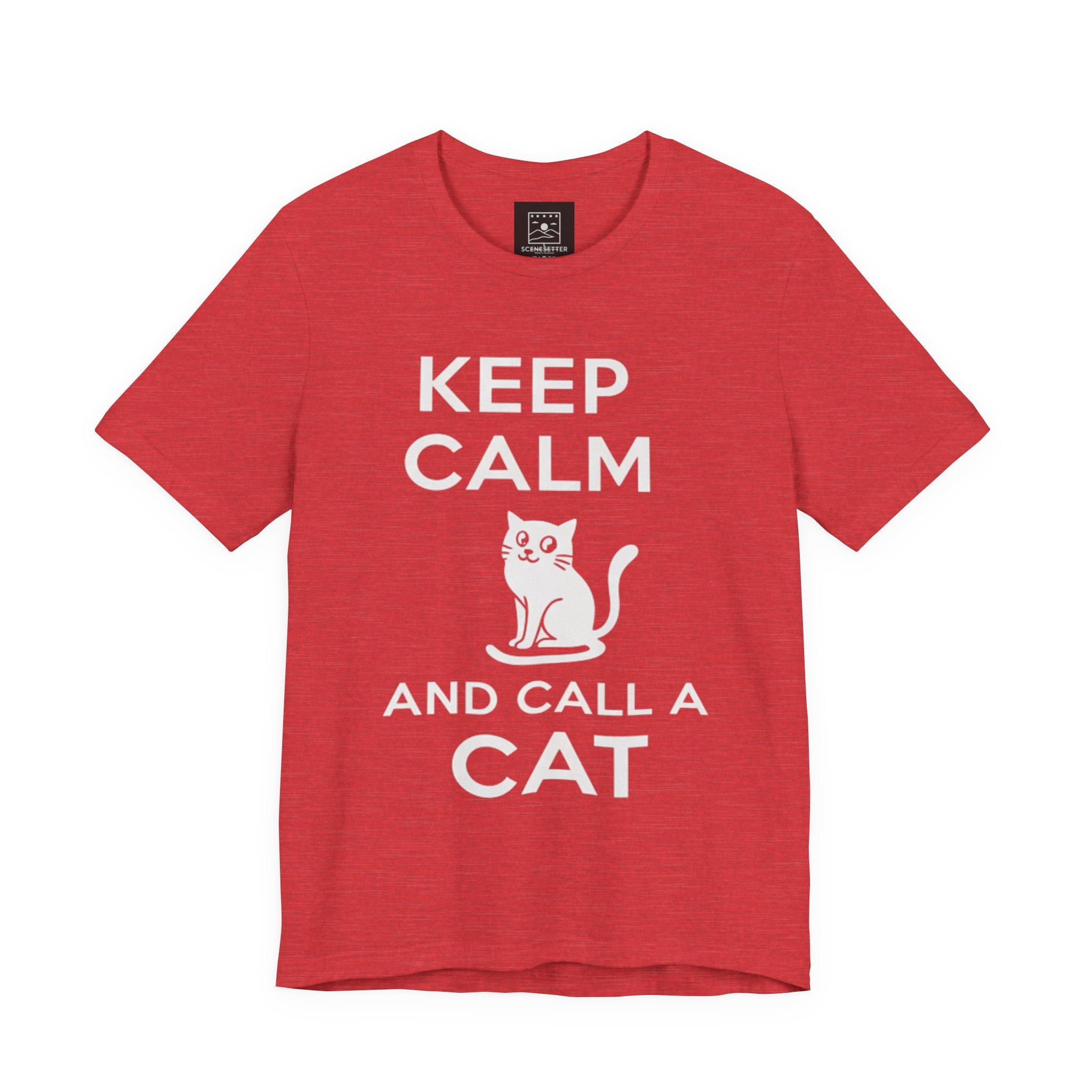 “Keep Calm and Call a Cat” Cute Minimalist Cat Graphic Tee