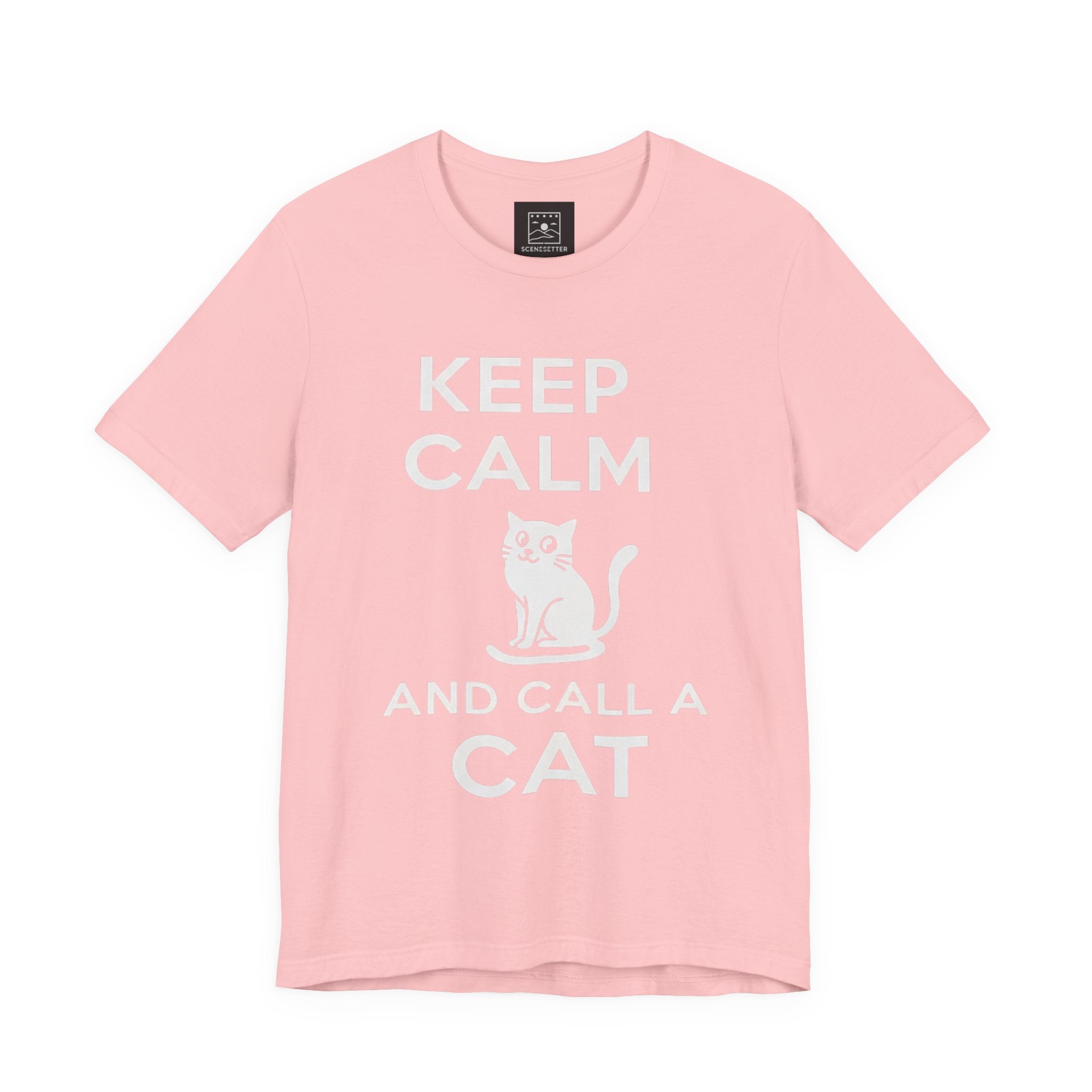 “Keep Calm and Call a Cat” Cute Minimalist Cat Graphic Tee