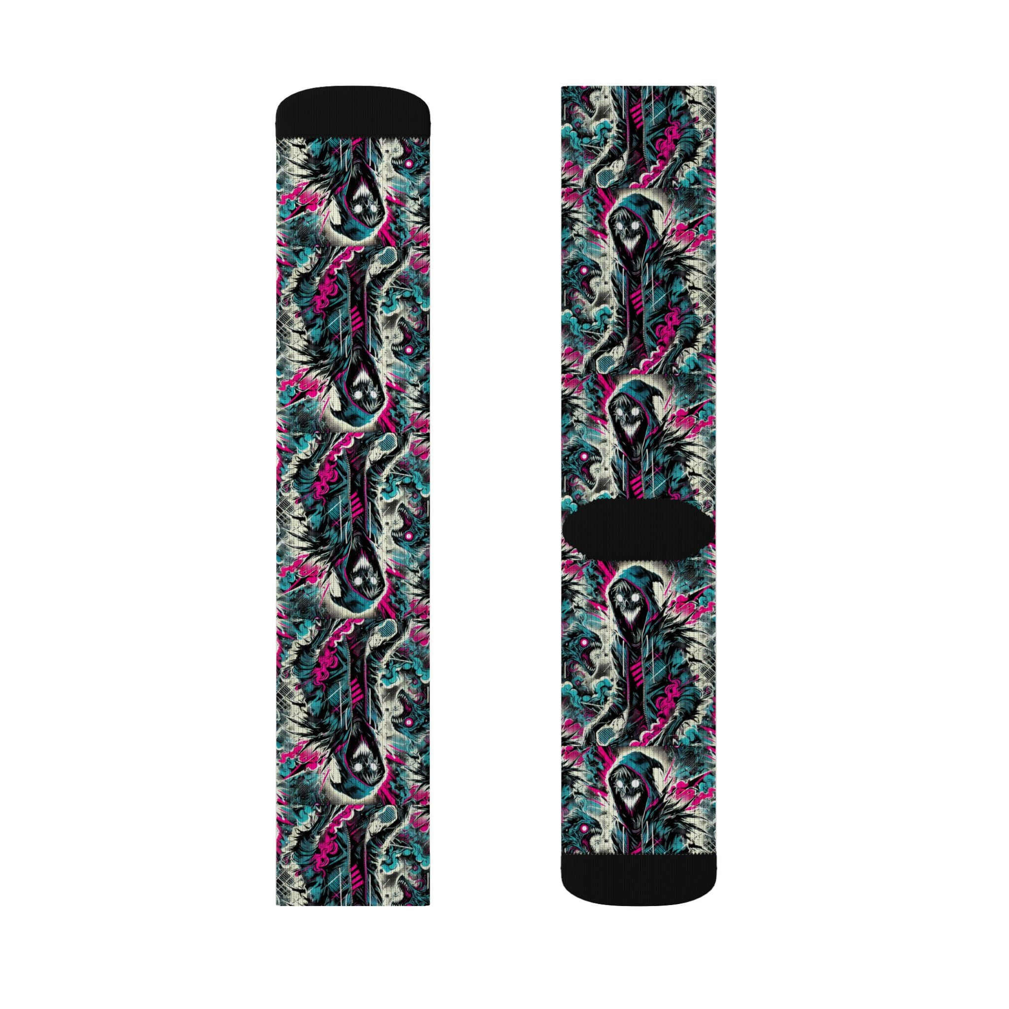 Abstract Floral Sublimation Socks — Colorful Patterned Crew Socks