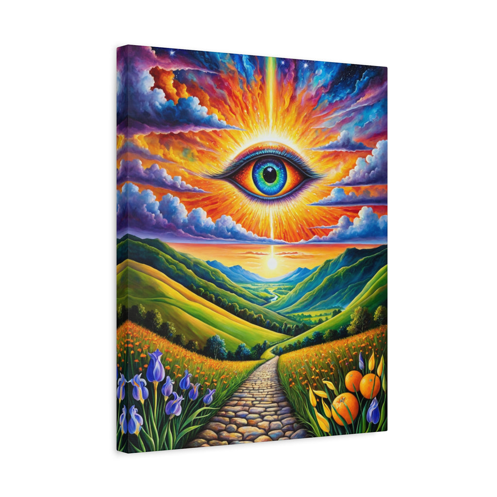 Cosmic Vision Pathway – Surreal Eye of the Universe Canvas Wall Art