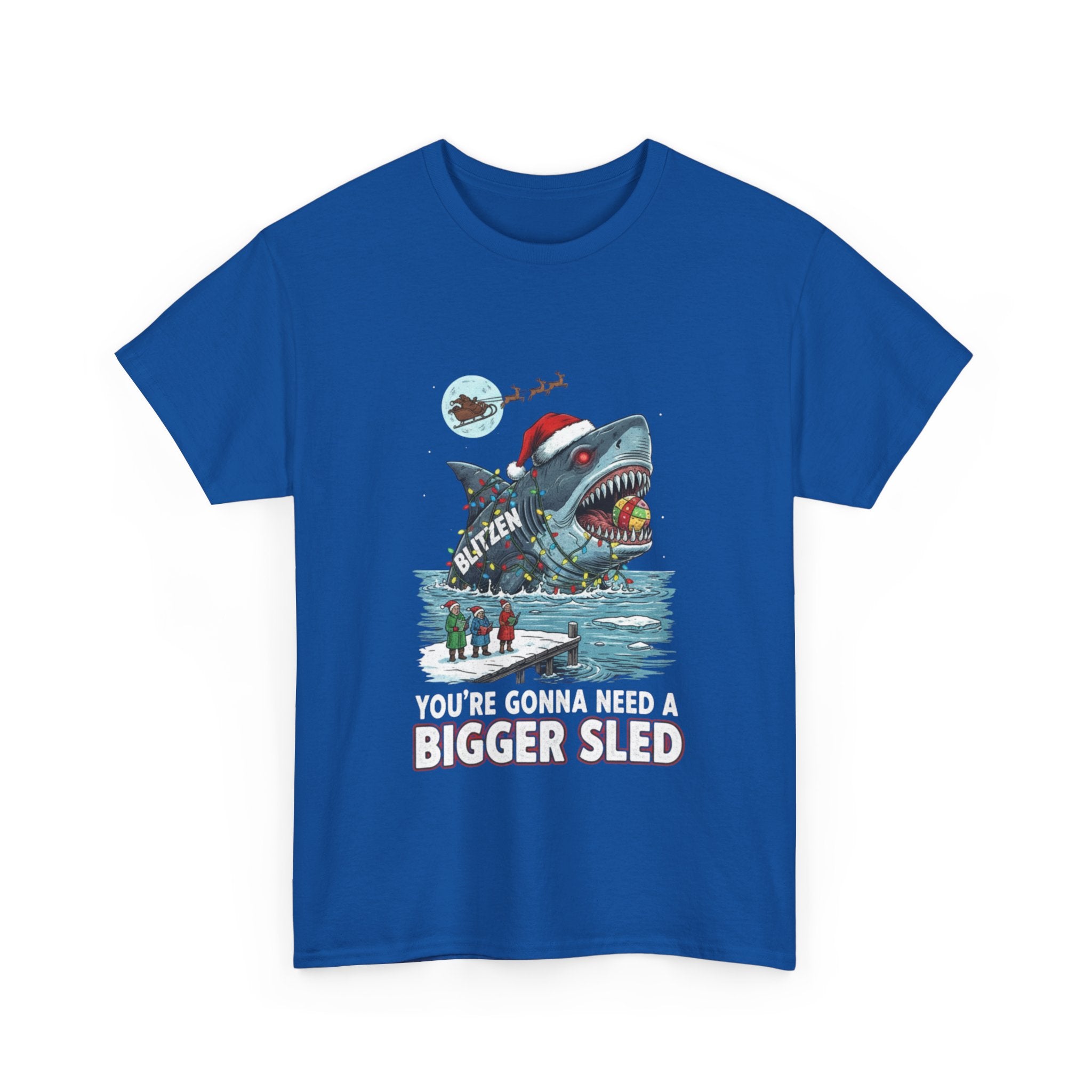 Shark Christmas Tee — "You’re Gonna Need a Bigger Sled" Holiday Shirt