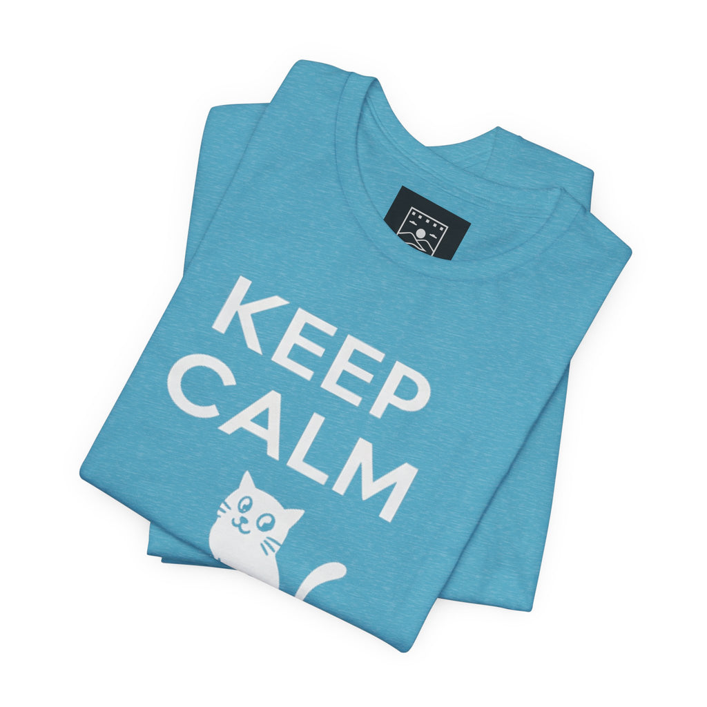“Keep Calm and Call a Cat” Cute Minimalist Cat Graphic Tee