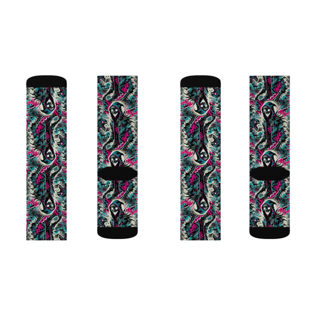 Abstract Floral Sublimation Socks — Colorful Patterned Crew Socks