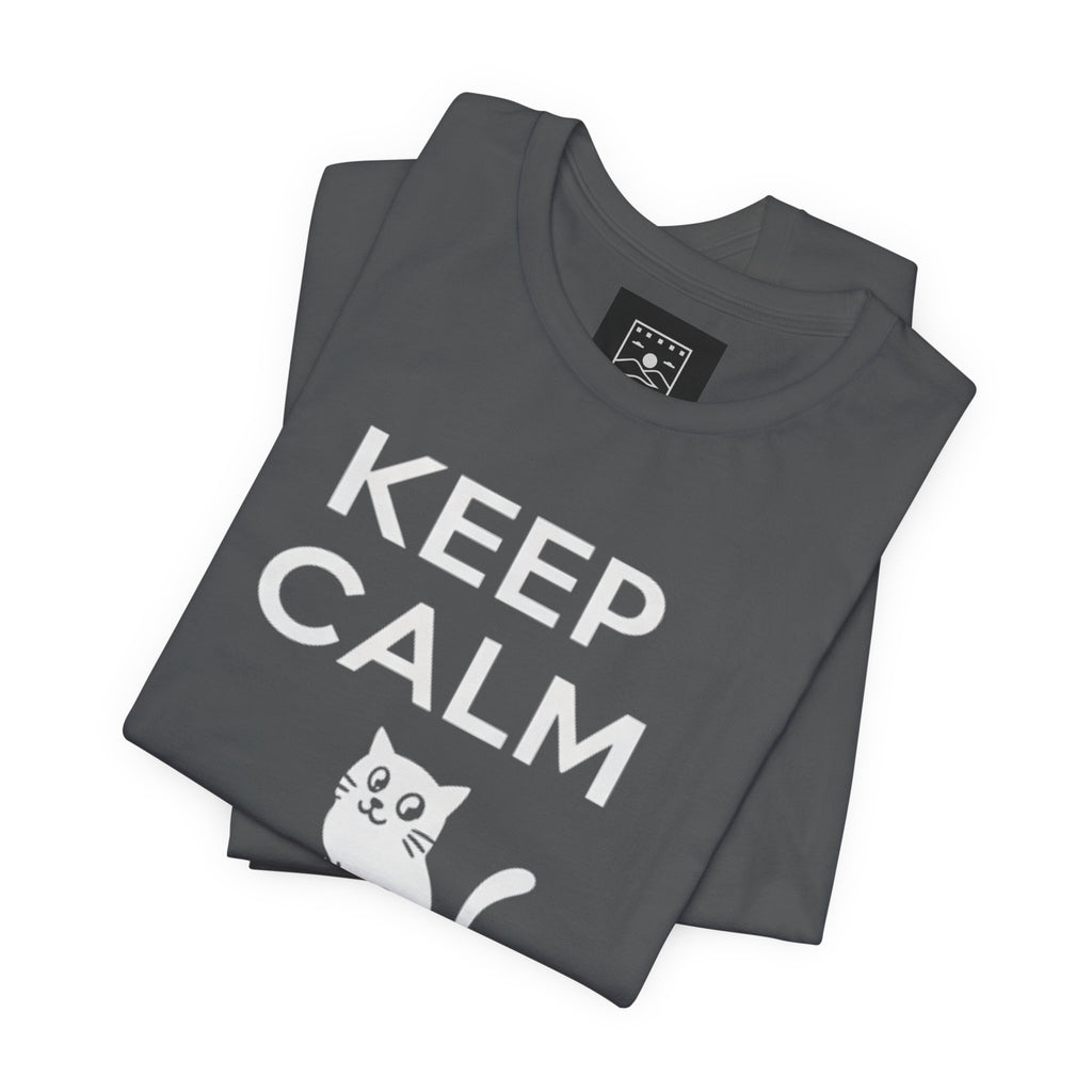 “Keep Calm and Call a Cat” Cute Minimalist Cat Graphic Tee