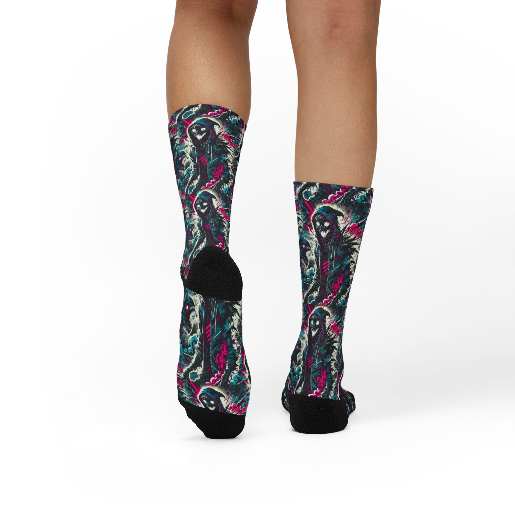 Abstract Floral Sublimation Socks — Colorful Patterned Crew Socks