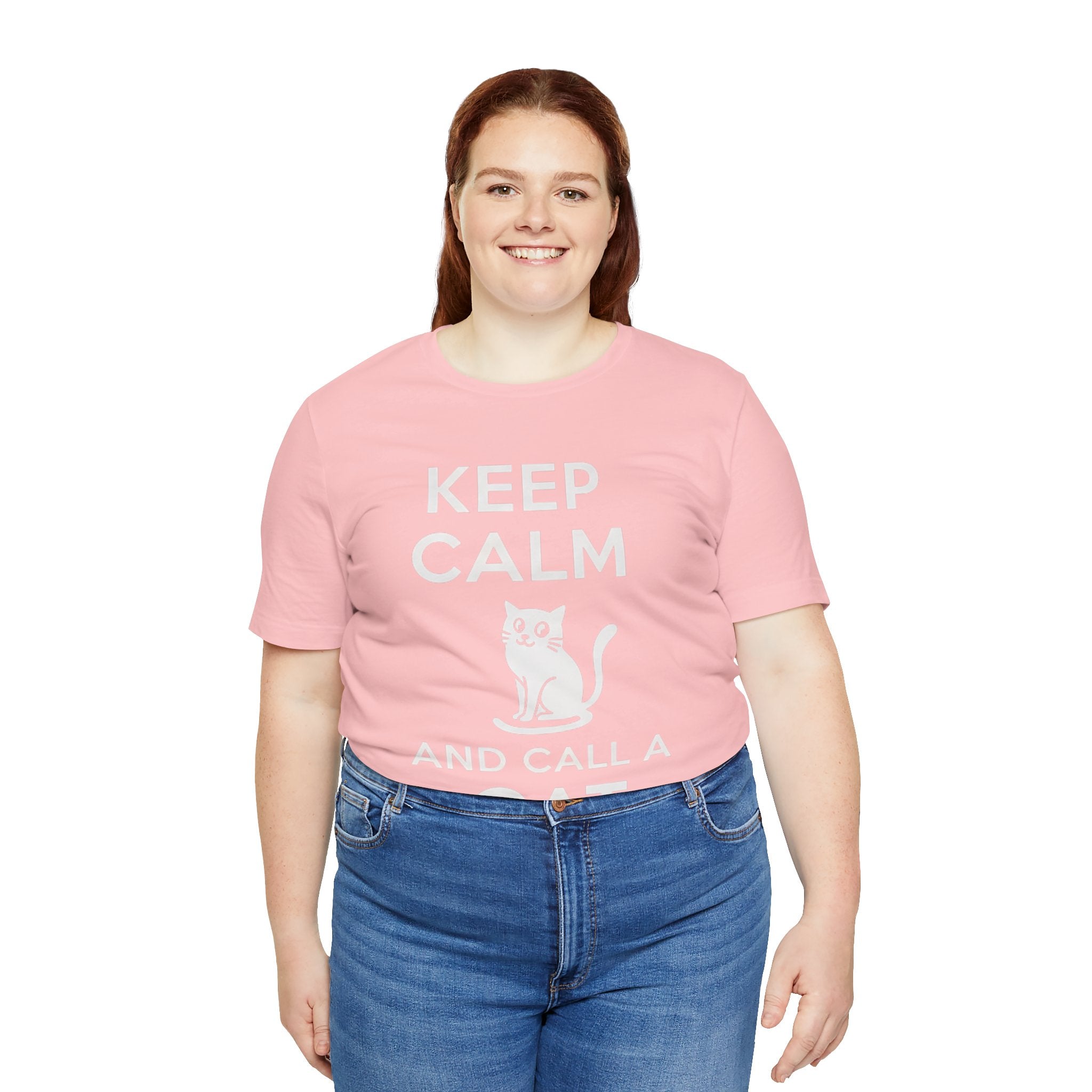 “Keep Calm and Call a Cat” Cute Minimalist Cat Graphic Tee