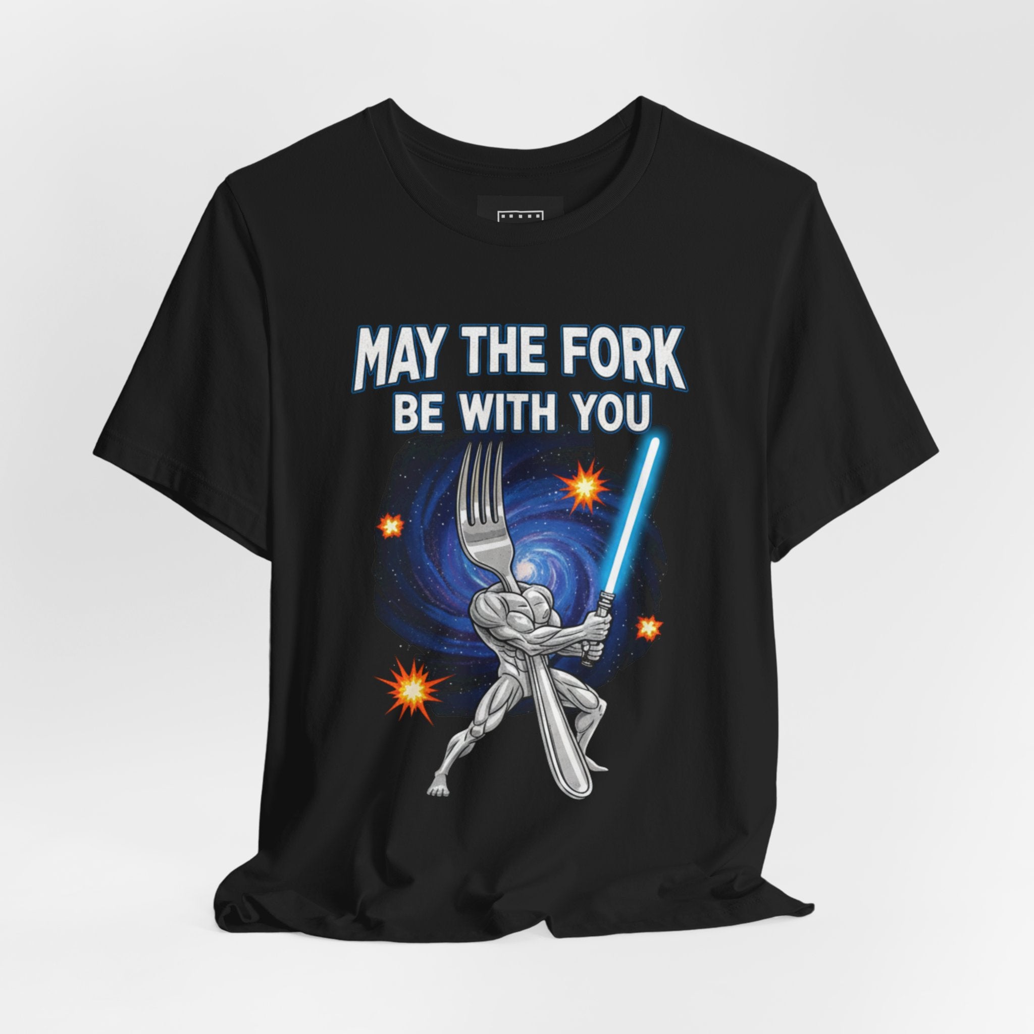 “May The Fork Be With You” Muscular Fork Warrior Sci-Fi Parody Tee