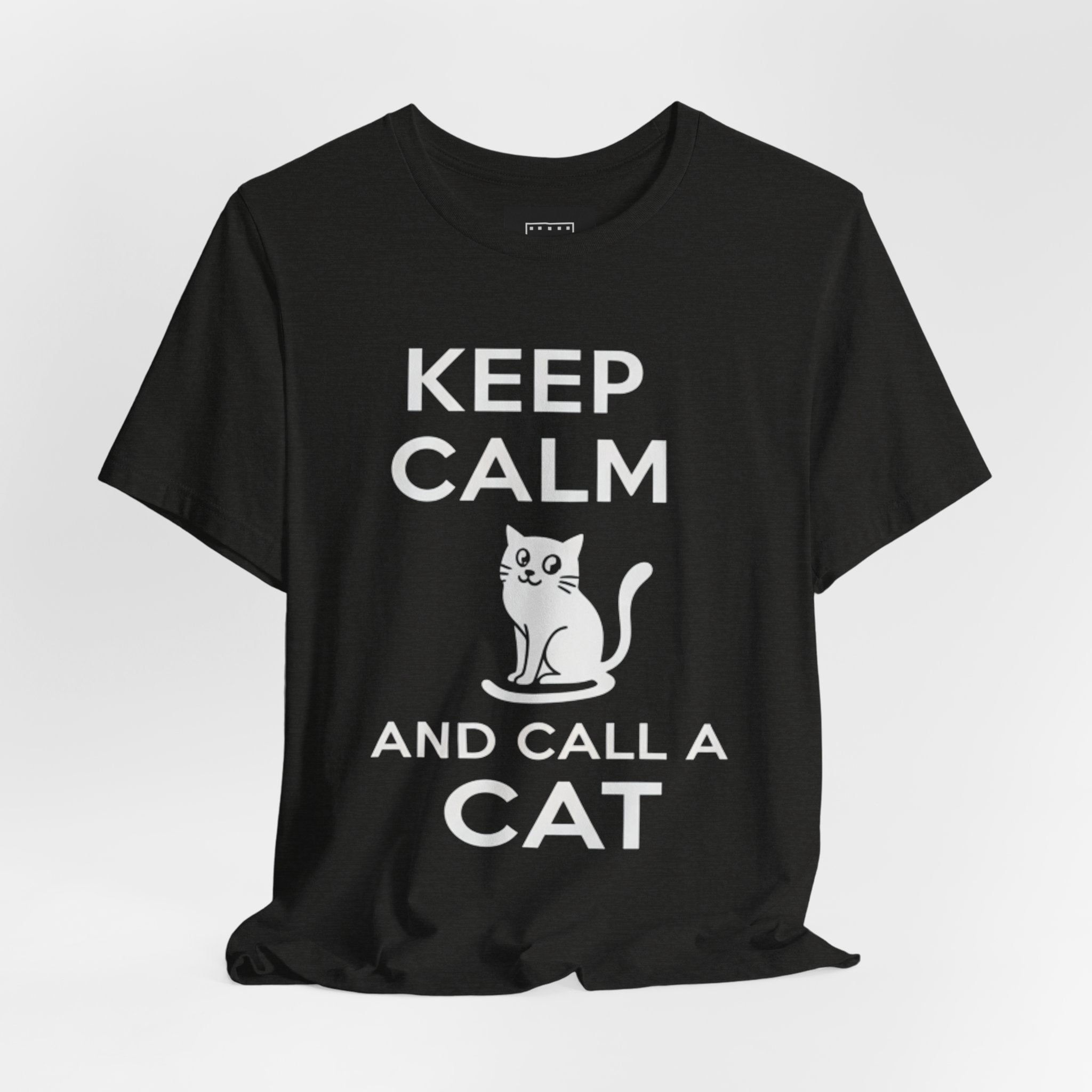 “Keep Calm and Call a Cat” Cute Minimalist Cat Graphic Tee