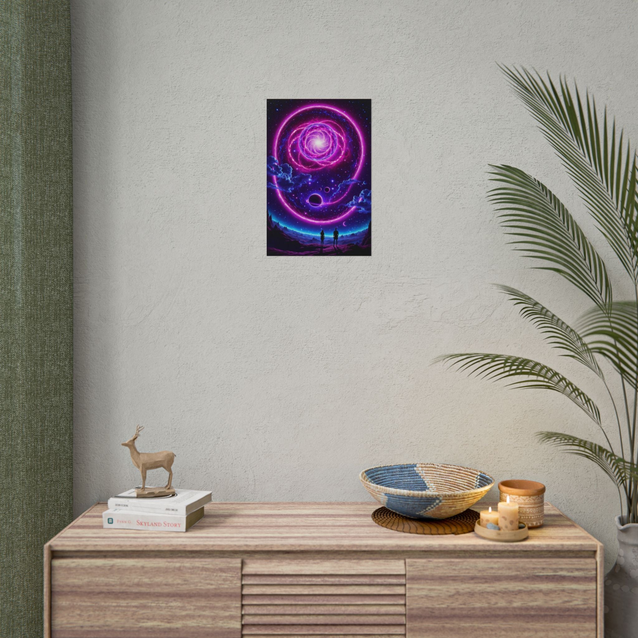 Cosmic Awakening – Trippy Neon Galaxy Poster, Psychedelic Space Art Print, Surreal Universe Wall Decor