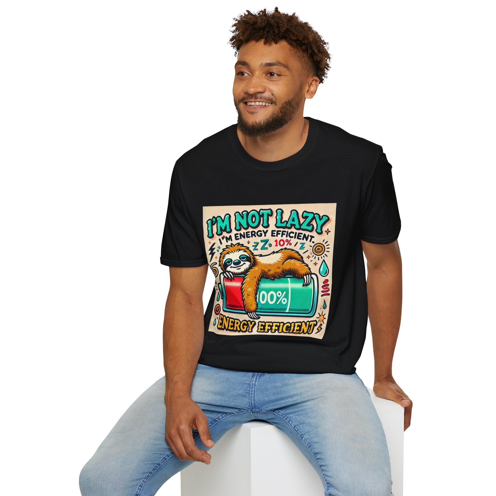 I'm Not Lazy Sloth T-Shirt - 'Energy Efficient' Funny Lazy Gift