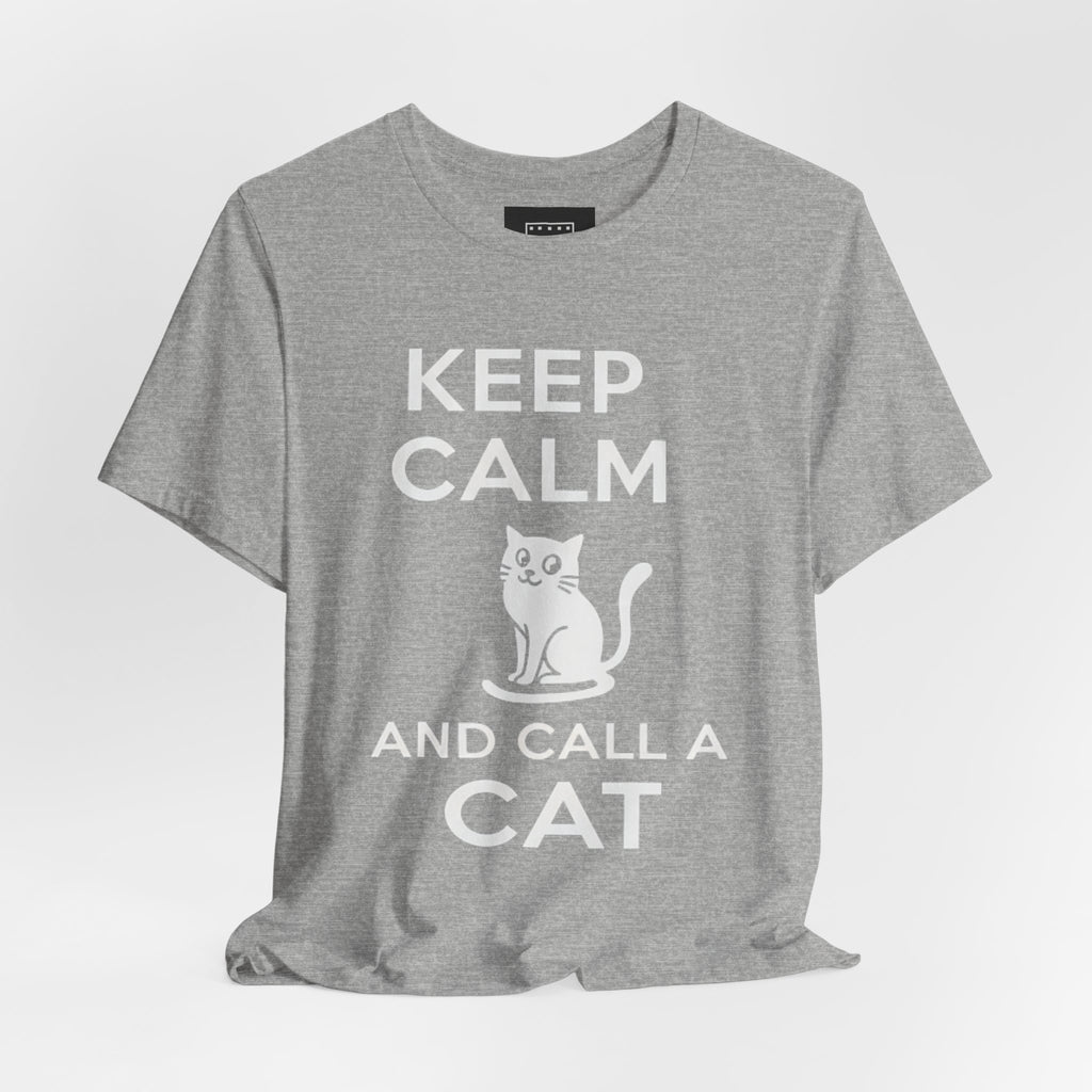 “Keep Calm and Call a Cat” Cute Minimalist Cat Graphic Tee