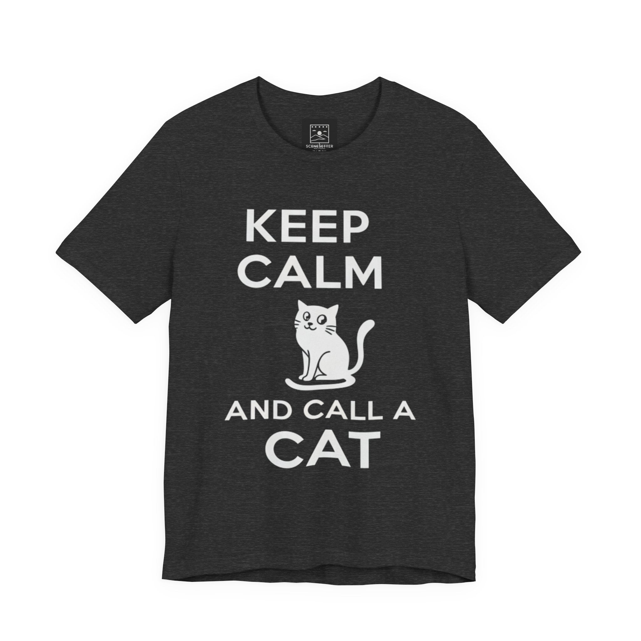 “Keep Calm and Call a Cat” Cute Minimalist Cat Graphic Tee
