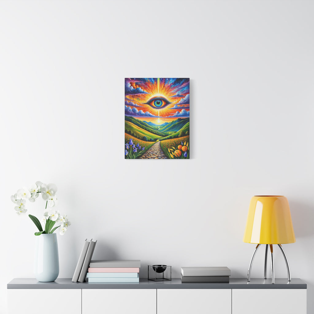 Cosmic Vision Pathway – Surreal Eye of the Universe Canvas Wall Art