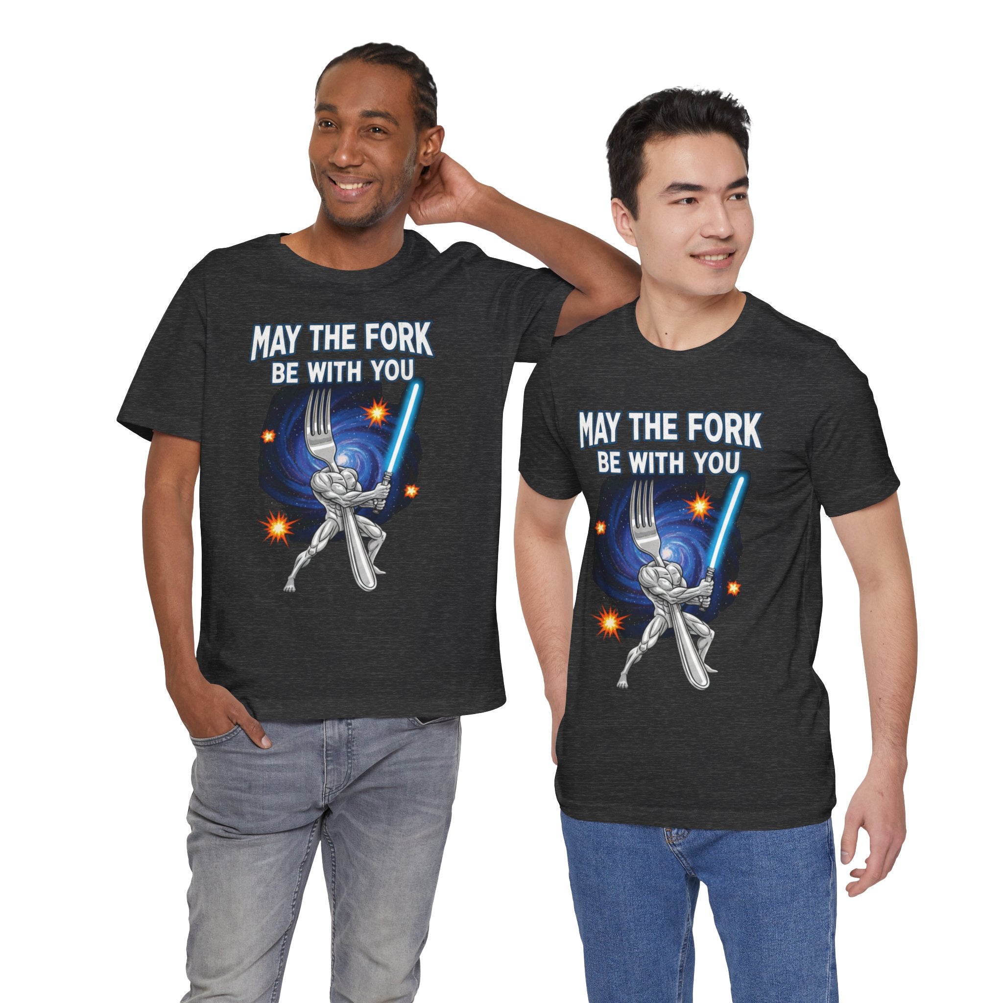 “May The Fork Be With You” Muscular Fork Warrior Sci-Fi Parody Tee