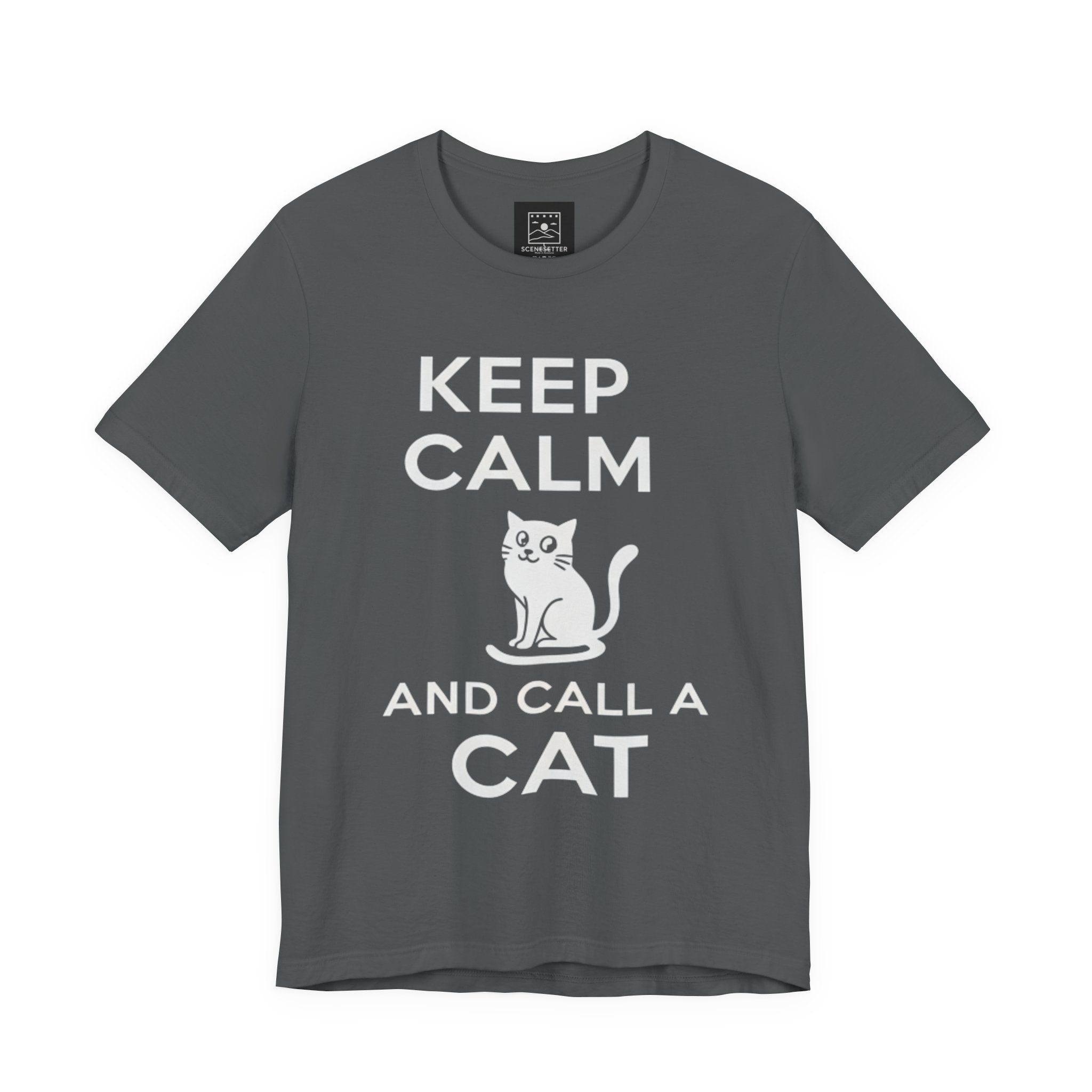 “Keep Calm and Call a Cat” Cute Minimalist Cat Graphic Tee