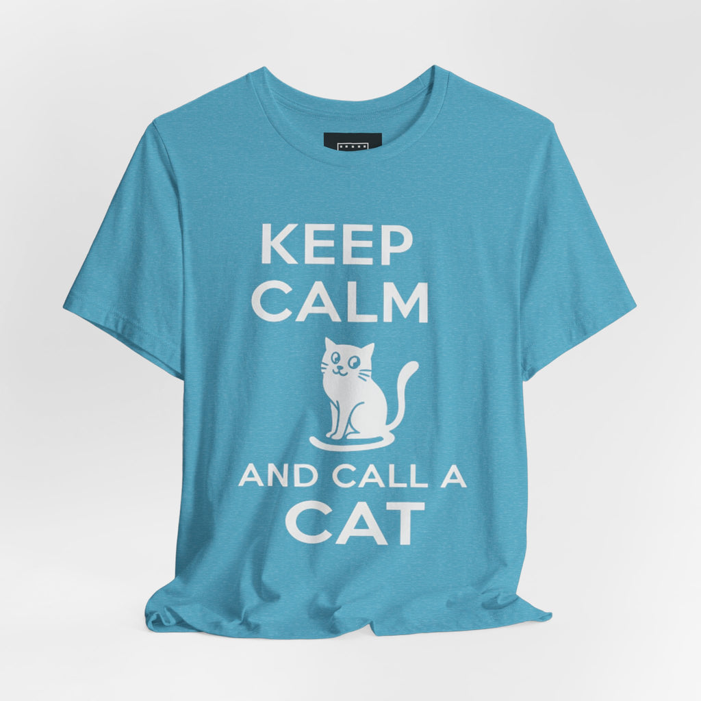 “Keep Calm and Call a Cat” Cute Minimalist Cat Graphic Tee