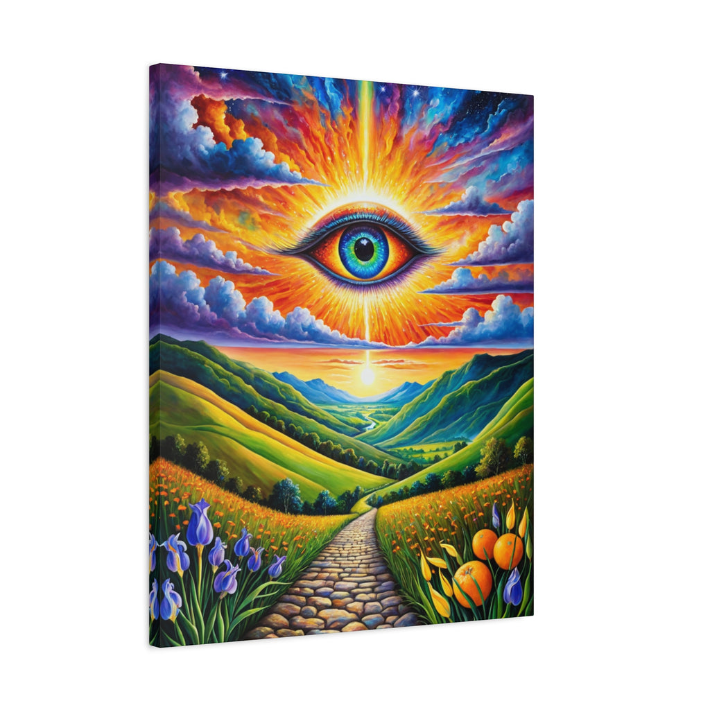Cosmic Vision Pathway – Surreal Eye of the Universe Canvas Wall Art