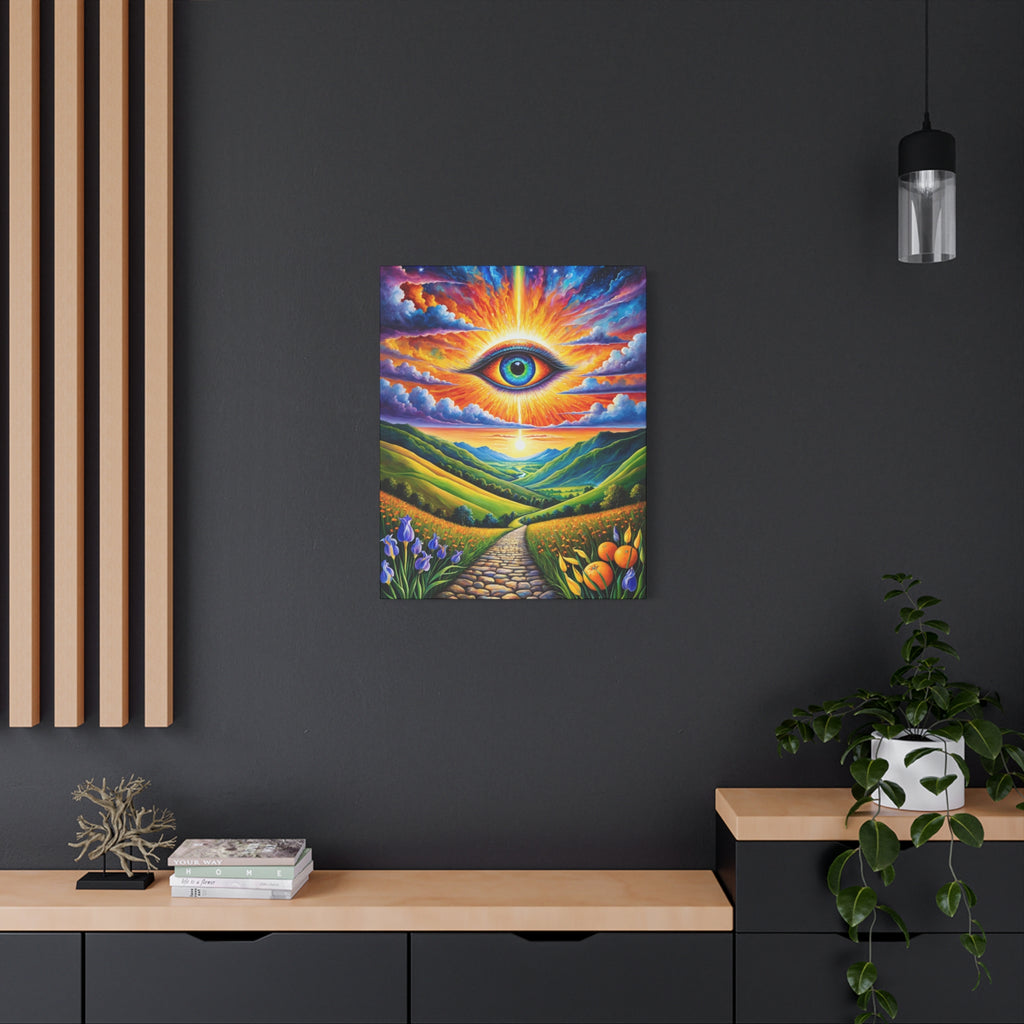 Cosmic Vision Pathway – Surreal Eye of the Universe Canvas Wall Art