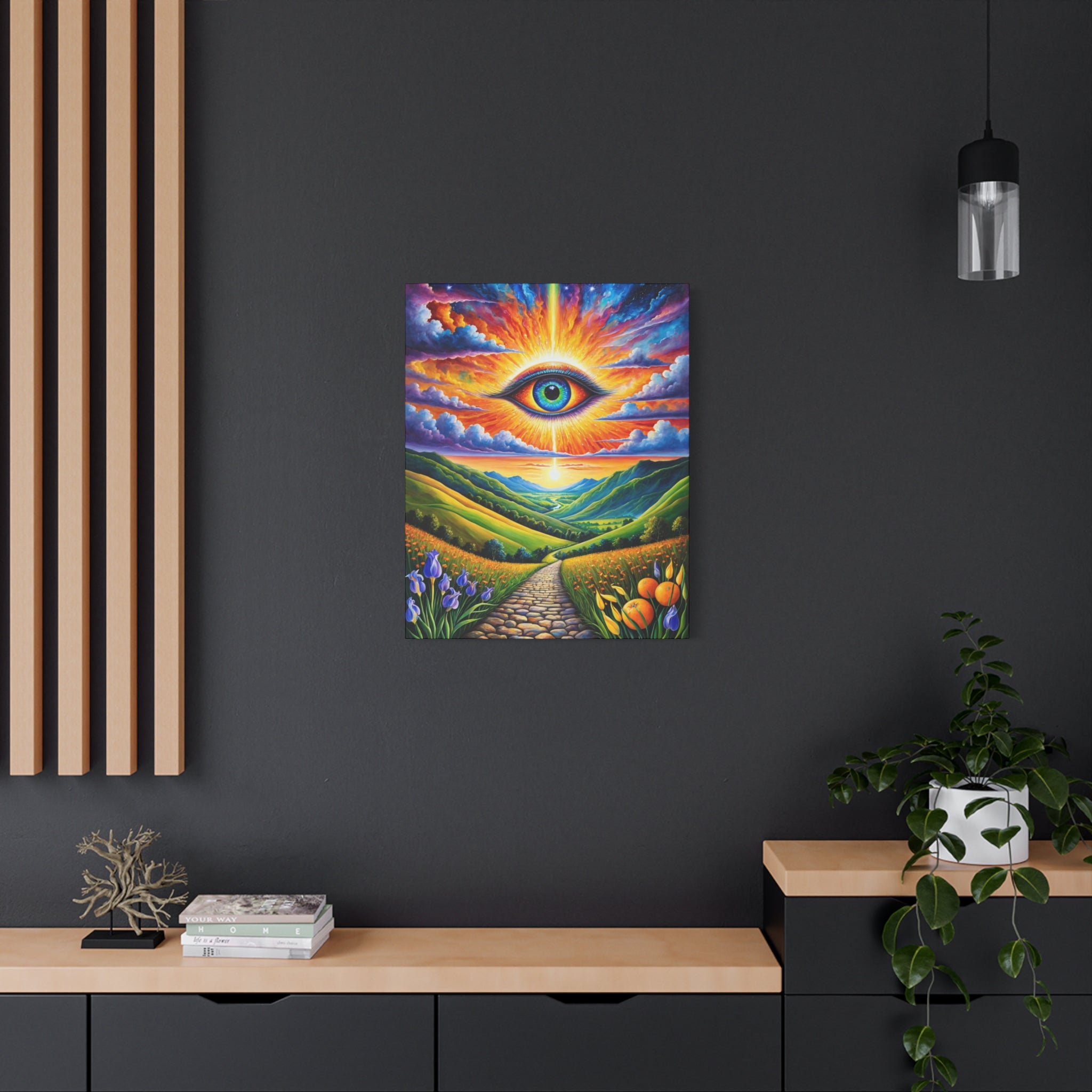 Cosmic Vision Pathway – Surreal Eye of the Universe Canvas Wall Art