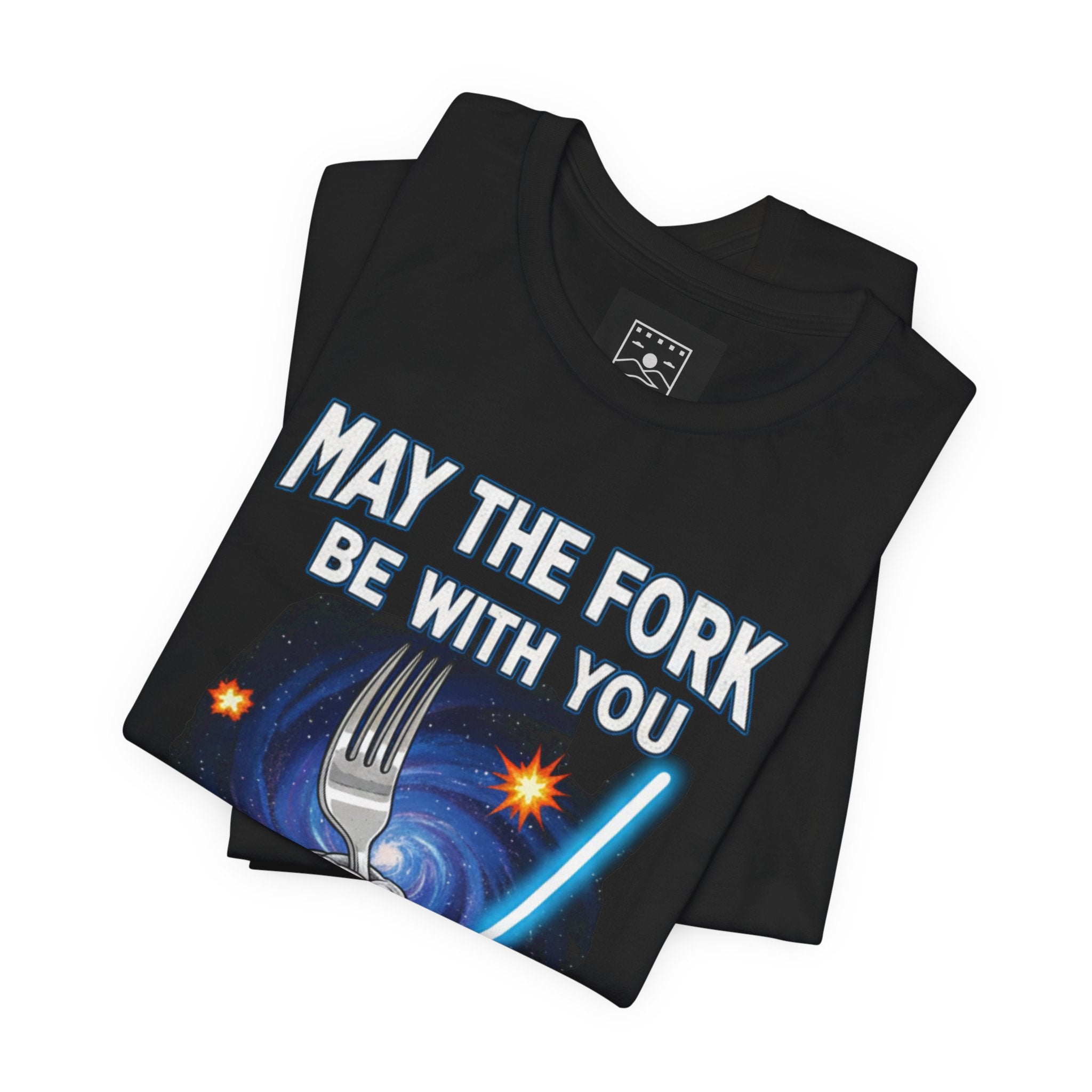 “May The Fork Be With You” Muscular Fork Warrior Sci-Fi Parody Tee