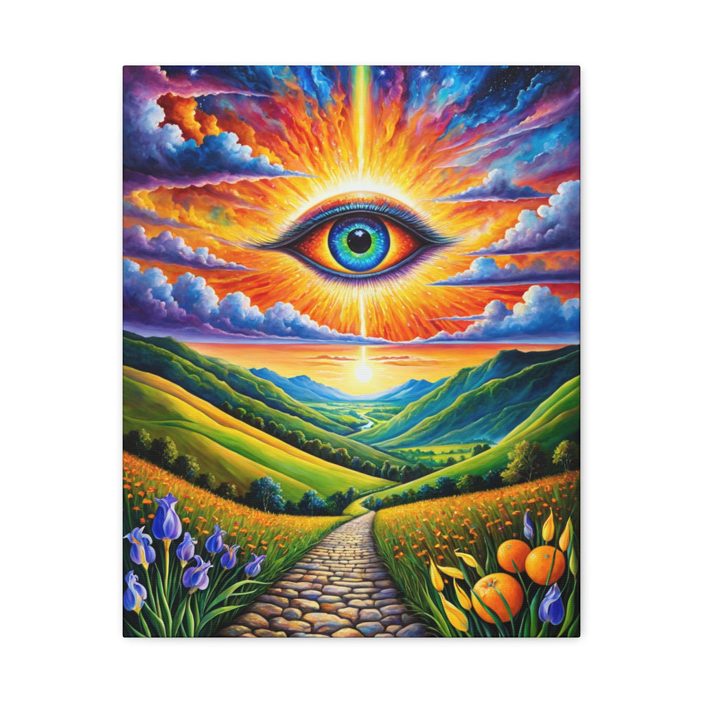 Cosmic Vision Pathway – Surreal Eye of the Universe Canvas Wall Art