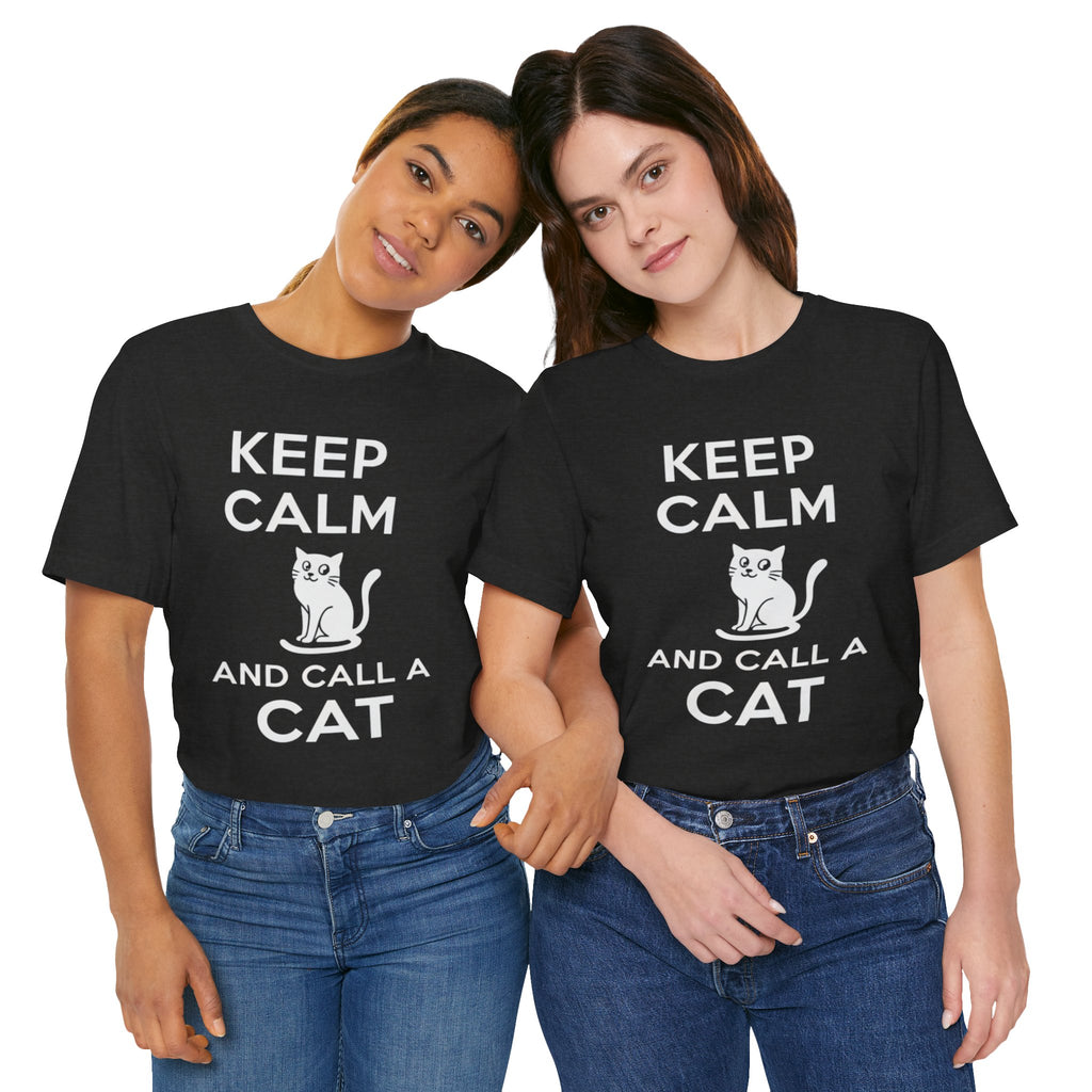 “Keep Calm and Call a Cat” Cute Minimalist Cat Graphic Tee