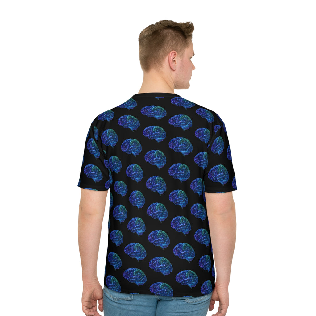 Limitless Mind Graphic T-Shirt — Neon Brain All-Over Print