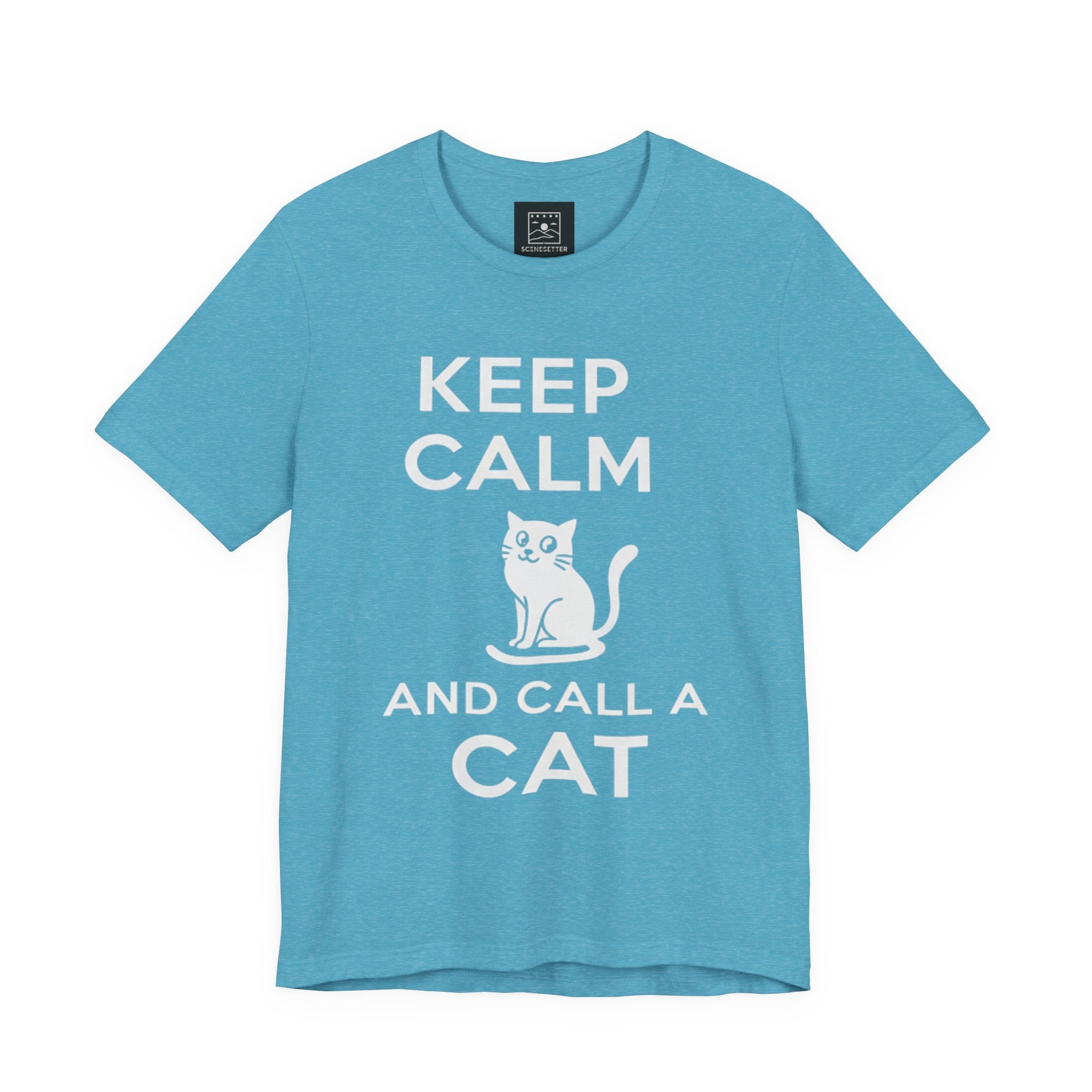 “Keep Calm and Call a Cat” Cute Minimalist Cat Graphic Tee