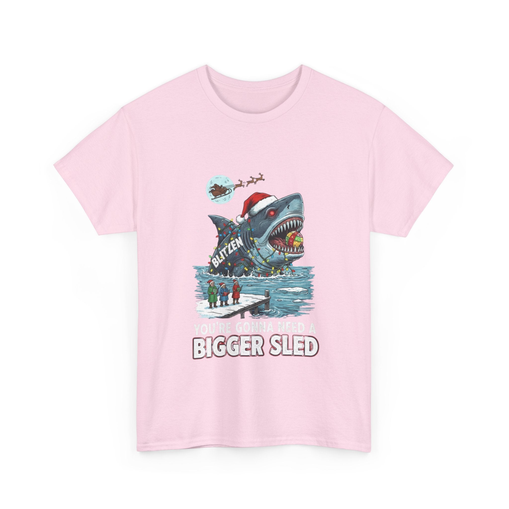 Shark Christmas Tee — "You’re Gonna Need a Bigger Sled" Holiday Shirt
