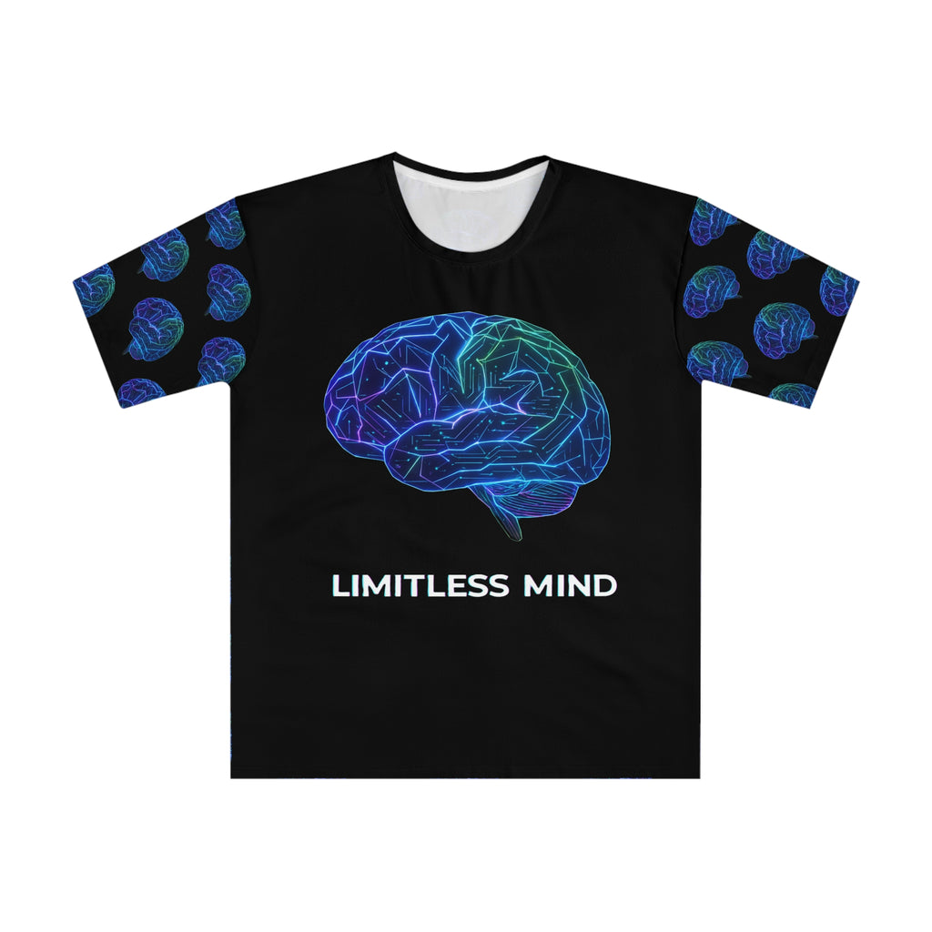 Limitless Mind Graphic T-Shirt — Neon Brain All-Over Print