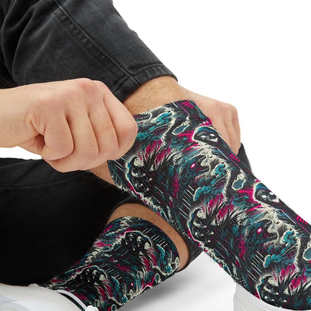 Abstract Floral Sublimation Socks — Colorful Patterned Crew Socks