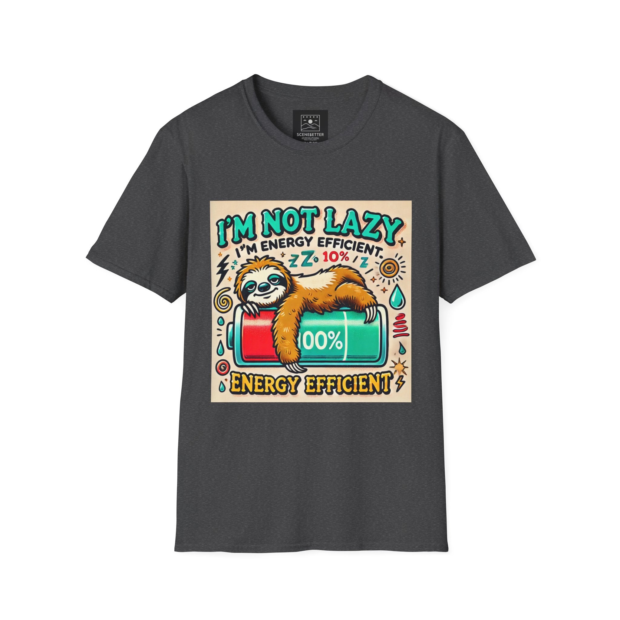 I'm Not Lazy Sloth T-Shirt - 'Energy Efficient' Funny Lazy Gift