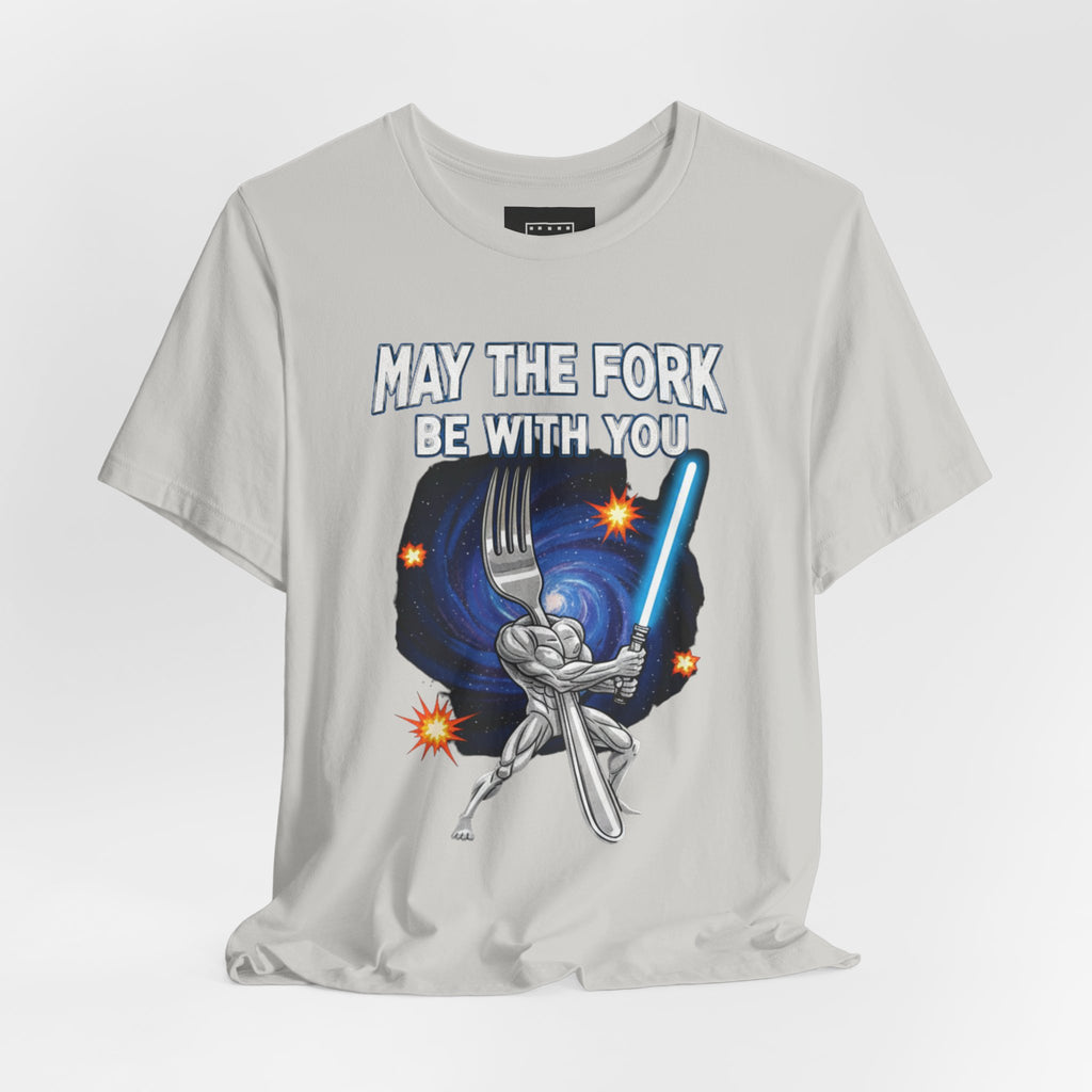 “May The Fork Be With You” Muscular Fork Warrior Sci-Fi Parody Tee