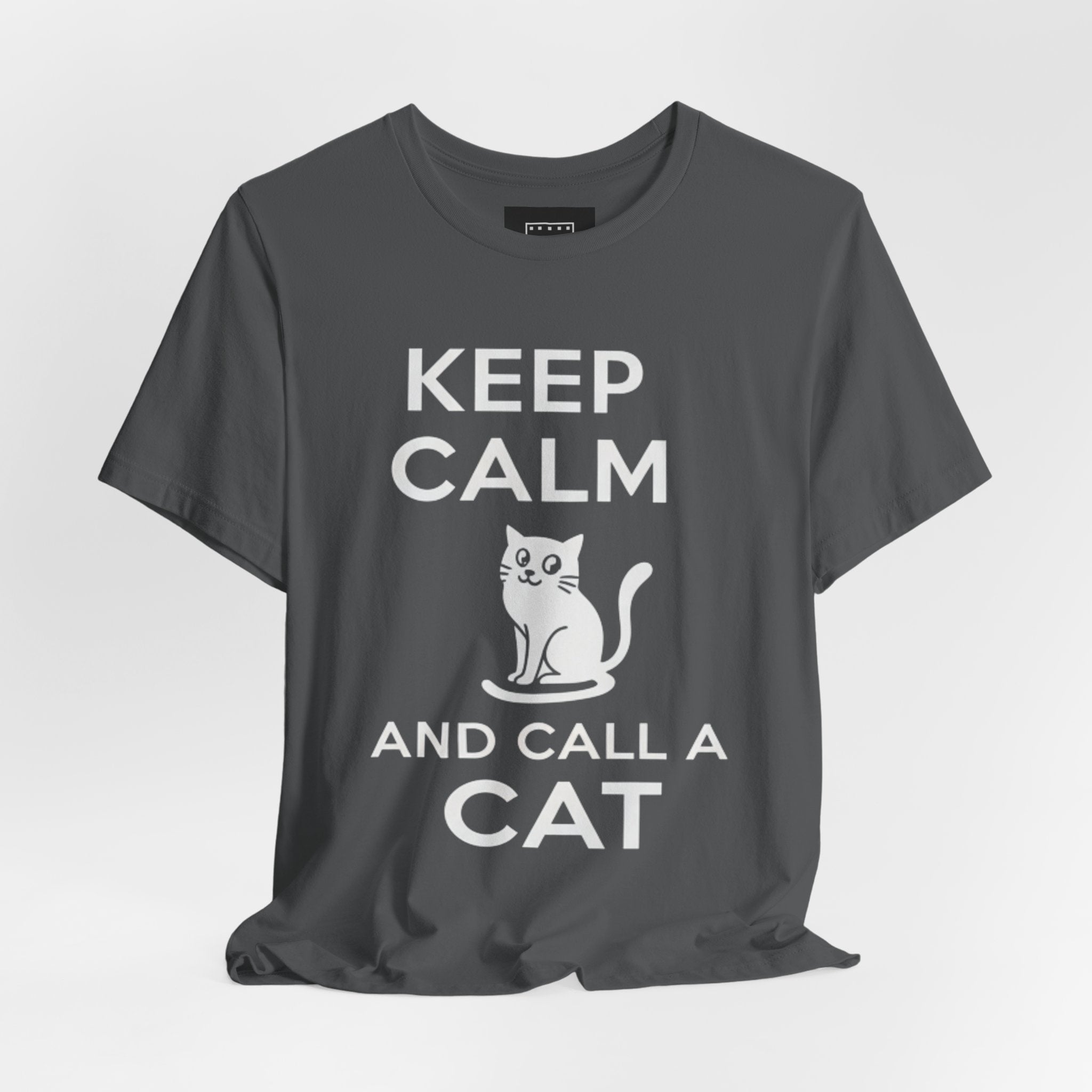 “Keep Calm and Call a Cat” Cute Minimalist Cat Graphic Tee