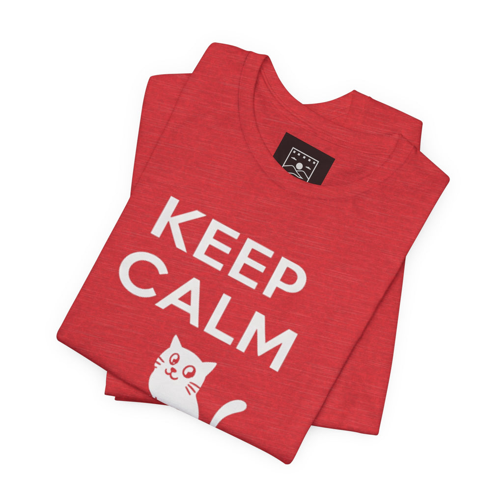 “Keep Calm and Call a Cat” Cute Minimalist Cat Graphic Tee